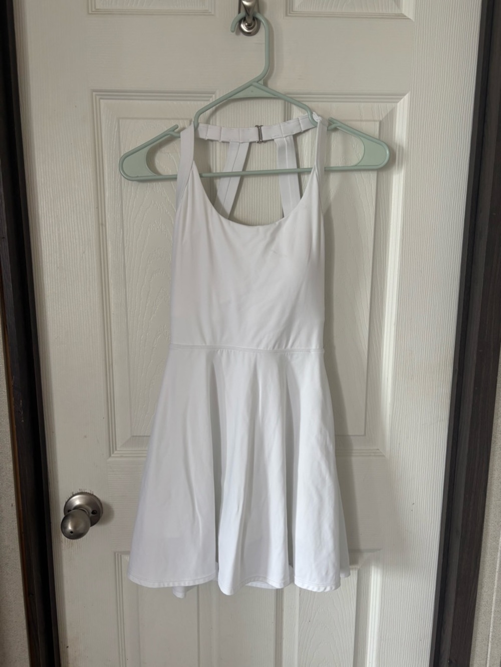 White Sleeveless T-Back Mini Dress